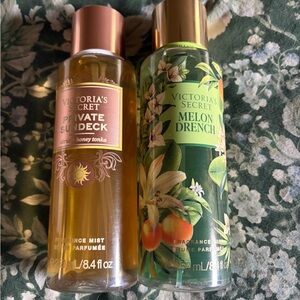 Victoria’s Secret body fragrances with a citrus and melon vibe. Also Tonka.